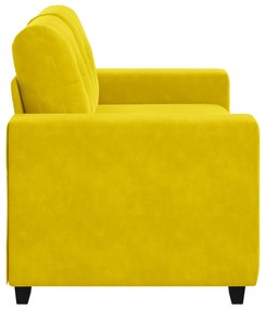 Sofá Loveseat vidaXL Amarelo 120 cm em Veludo