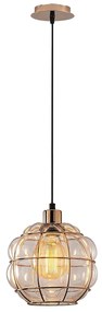 Candeeiro Chandelier Safderun – Cobre – Diâmetro 23 cm x Altura 111 cm