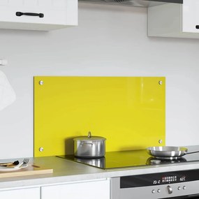 Revestimento de Cozinha vidaXL Amarelo 80x40x0,6 cm em Vidro Temperado