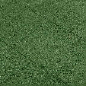 Ladrilhos prot. contra quedas 6 pcs borracha 50x50x3cm verde