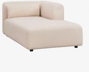 Módulo Chaise Longue Direito Para Sofá Modular Fogler Tecido Pele De Borrego Bege Creme - Sklum
