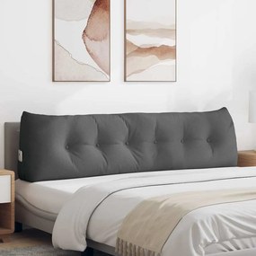 vidaXL Travesseiro para Costas Cinza Escuro 180 x 24 x 50 cm tecido