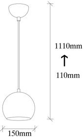 Chandelier Berceste – Dourado – 15 x 30 cm