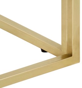 Mesa de centro aço inoxidável e vidro temperado dourado