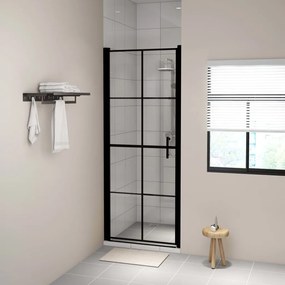 vidaXL Porta de chuveiro vidro temperado 91x195 cm preto