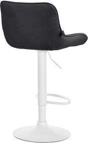 Banco alto em tecido com estrutura branca 85-106 x 49 x 51 cm cinzento escuro