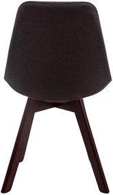 Cadeira de cozinha e sala de jantar Borneo em tecido com estrutura em Cor Nogueira 48 x 84 x 55 cm Cinzento escuro