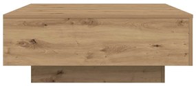Mesa de Centro vidaXL com Luzes de LED Carvalho Artesanal 80x80x31 cm