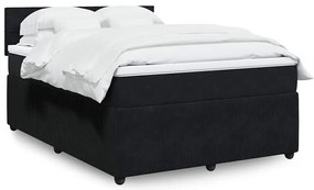 Cama com molas/colchão 140x190 cm veludo preto