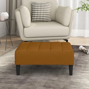 vidaXL Apoio de pés 78x56x32 cm veludo castanho