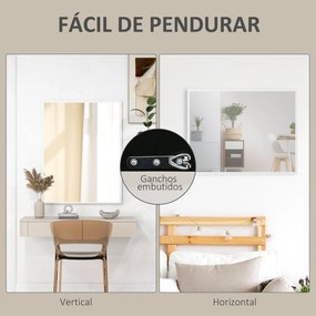 Espelho de Parede Decorativo 70x90 cm Espelho Retangular Espelho de Ca