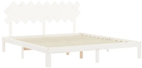 Estrutura cama Super King Size c/ cabeceira madeira branco