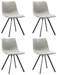 vidaXL Cadeiras de jantar 4 pcs couro artificial cinzento-claro