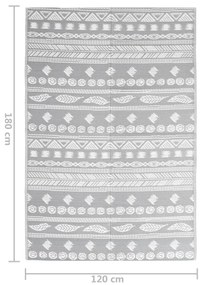 Tapete de exterior 120x180 cm ARAKIL PP cinzento