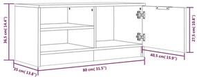 Móveis de TV 2pcs 80x35x36,5cm madeira processada cinza cimento