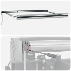 Toldo retrátil automático verde e branco 400x300 cm