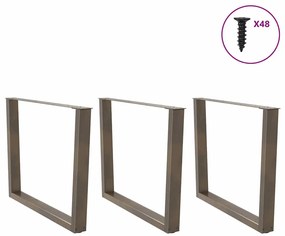 Mesa de jantar pernas 3pcs forma V 100x(72-73,3) cm aço natural