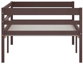Estrutura de cama 90x200 cm pinho maciço castanho-escuro