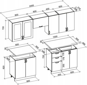 Conjunto para cozinha Houston 1730