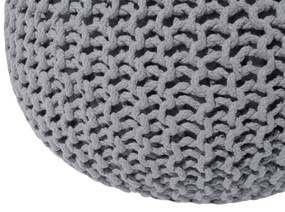 Pufe redondo em tricot cinzento escuro 50 x 35 cm CONRAD Beliani