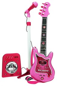 Guitarra Infantil Reig Microfone Cor de Rosa