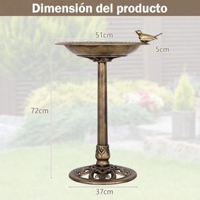 Comedouro para pássaros com suporte para jardim 50 x 50 x 76 cm cor bronze