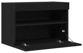 Cabinet de TV vidaXL com Luzes LED Carvalho Preto 60x30x40 cm