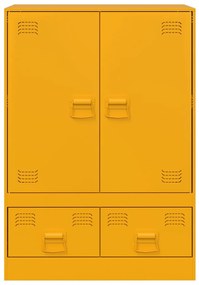 Aparador alto 67x39x95 cm aço amarelo mostarda