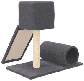 Árvore p/ gatos c/ poste arranhador sisal 59 cm cinzento-escuro