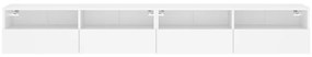 Móvel parede p/ TV 2 pcs 100x30x30 cm derivados madeira branco
