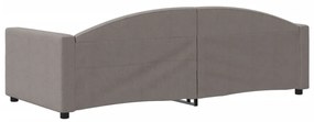 Sofá-cama 90x200 cm tecido cinzento-acastanhado