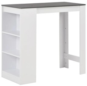 vidaXL Mesa de bar com prateleira branco 110x50x103 cm