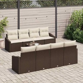 Conjunto de Sofá de Jardim de 7 Peças com Almofadas em Rattan Sintétic