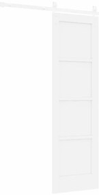 Porta de Correr com Conjunto de Ferragens Branca 61x198,5 cm Madeira S