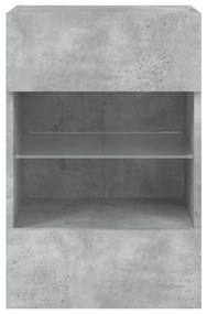 Móvel de parede p/ TV c/ luzes LED 40x30x60,5 cm cinza cimento