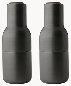 Saleiro e pimenteiro de designer com tampa em madeira de nogueira Bottle Grinder, 2 uni.