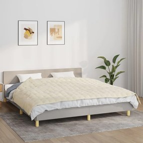 350812 vidaXL Manta pesada 7 kg 155x220 cm tecido creme-claro