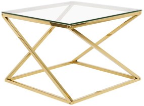 Mesa de centro dourada com tampo de vidro BEVERLY Beliani