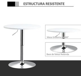 Mesa de Bar Mind Redonda - Branco - Design Moderno