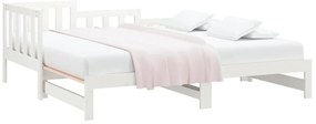 Estrutura sofá-cama de puxar 2x(90x190) cm pinho maciço branco