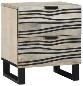 vidaXL Mesas de cabeceira com gaveta Branco e preto 40 x 33.5 x 46 cm