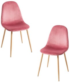 Pack 2 Cadeiras Teok Veludo - Rosa