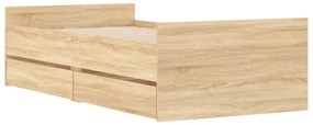 Estrutura de cama com gavetas 90x200 cm carvalho sonoma