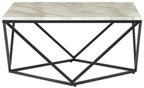 Mesa de centro efeito de mármore creme e pés pretos MALIBU Beliani