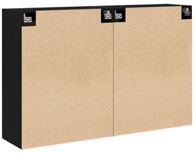 Gabinetes Suspensos 2 pcs Carvalho Preto Madeira Engenheirada