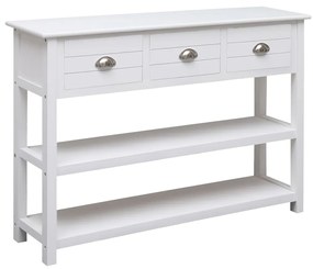 vidaXL Aparador 108x30x76 cm madeira paulownia maciça branco