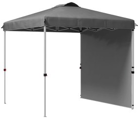 Outsunny Tenda Dobrável 2,5x2,5 m Tenda de Jardim com 1 Parede Lateral Altura Ajustável para Campismo Festas Cinza Escuro