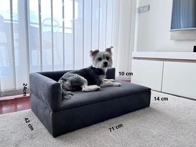 Sofá Cama DUQUE, 71x42x24cm, Sofá Cama para Cães Pequenos ou Médios - Sofá Cama para Animais de Estimação, Cães ou Gatos, Tecido Especial e Resistente