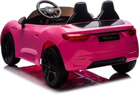 Carro elétrico para crianças 12V Maserati GranTurismo Folgore, 2 lugares, pneus de borracha Rosa