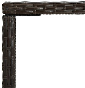Mesa de bar para jardim 70x70x110 cm vidro e vime PE castanho